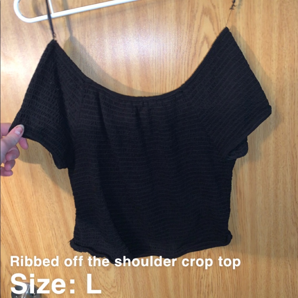 Ribbed off the shoulder crop top